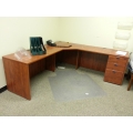 Heartwood Autumn Maple L-Suite Desk with Pedestal 3 Pc